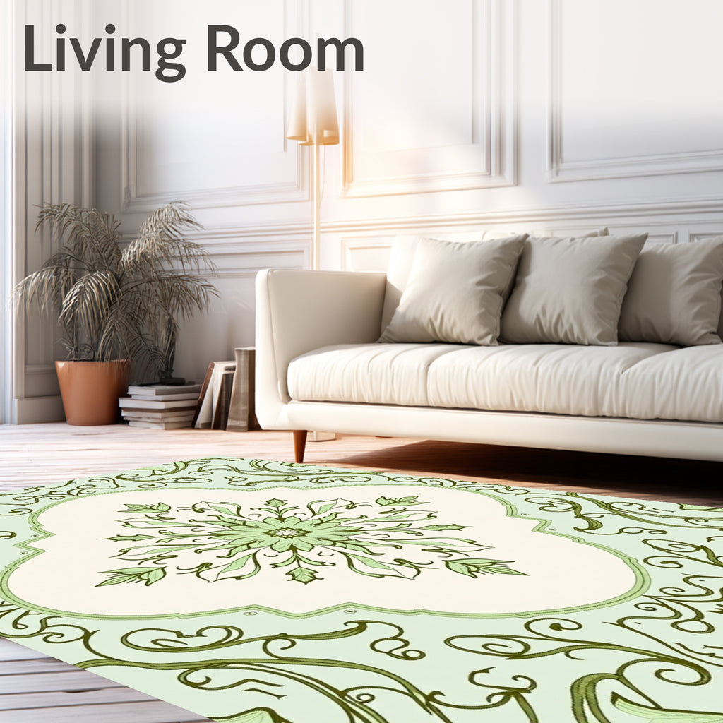 Art Nouveau Floral Swirls Rug