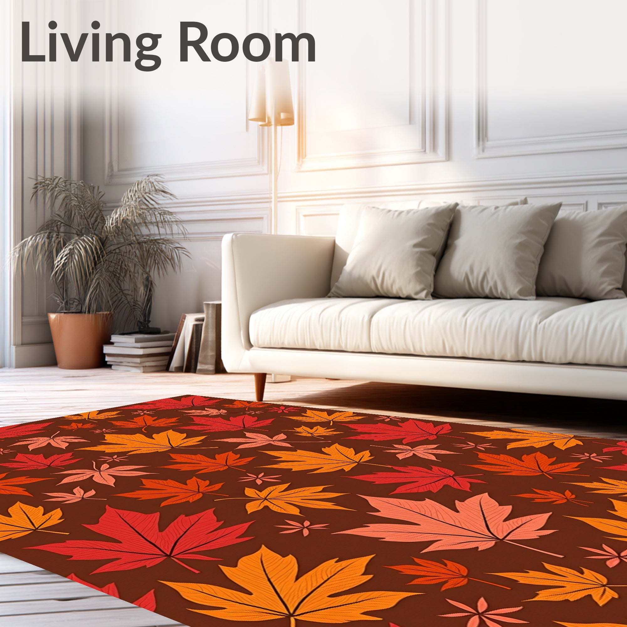 Autumn Maple Leaf Pattern Design Rug