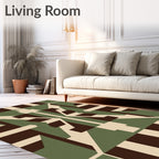 Mid Century Modern Geo Pattern Rug