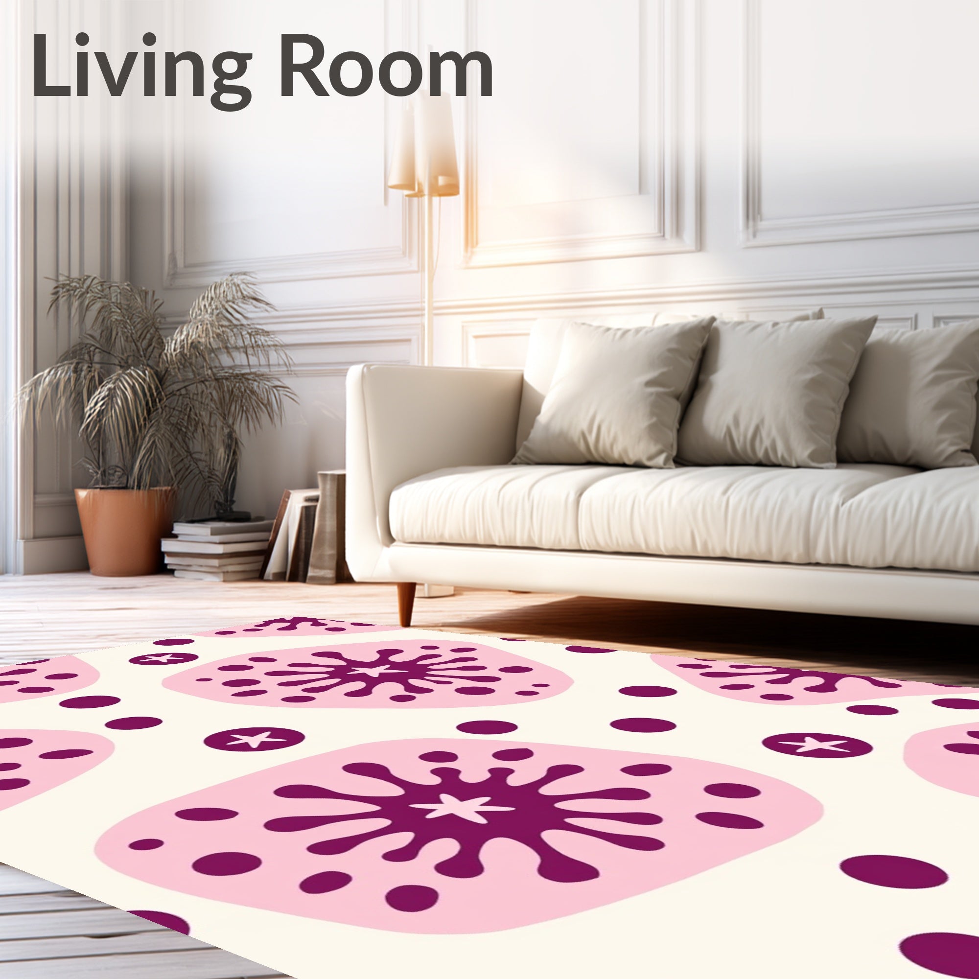 Pink Organic Starburst Pattern Rug