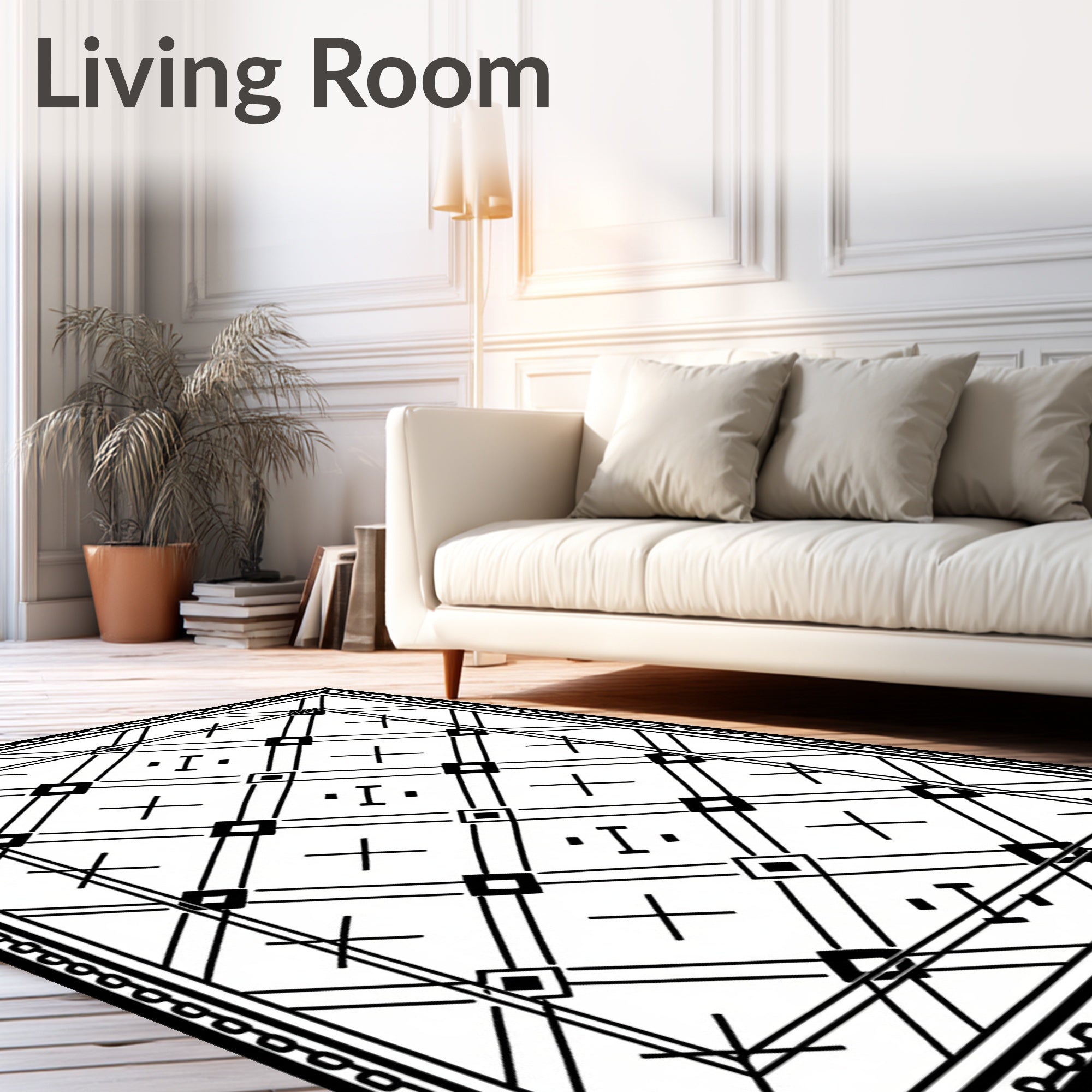 Bold Diamond Lattice Patterned Rug
