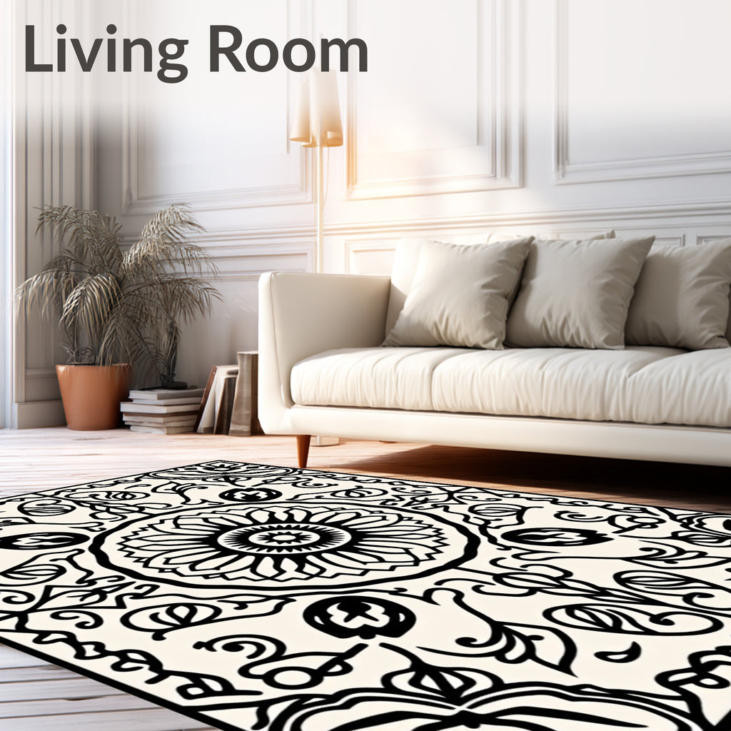 Vintage Floral Mandala Pattern Rug