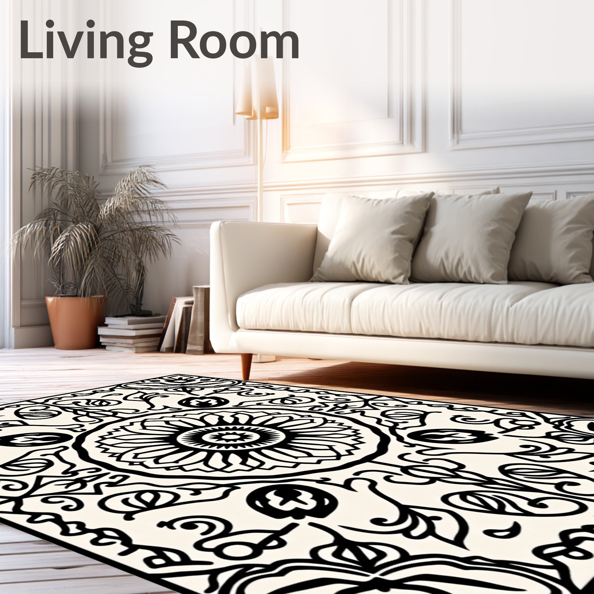 Vintage Floral Mandala Pattern Rug