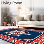 Nautical Compass Star Pattern Rug