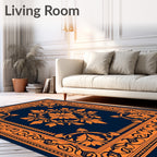 Ornate Floral Frame Art Rug