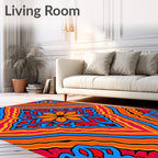Vibrant Floral Mandala Pattern Rug