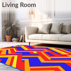 Bold Geometric Zigzag Pattern Rug