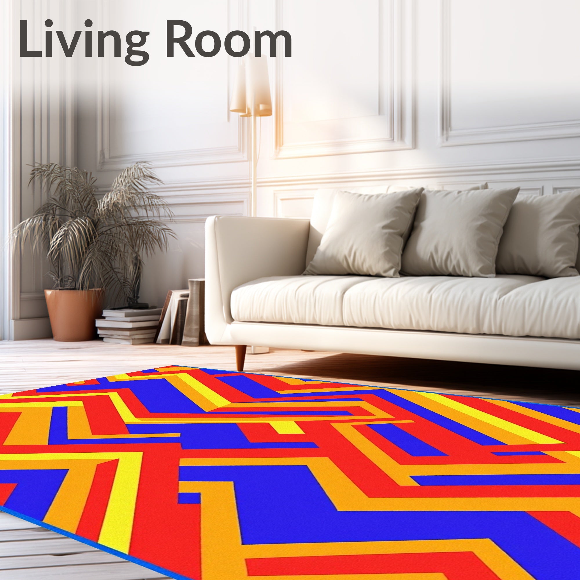 Bold Geometric Zigzag Pattern Rug