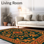 Rich Ornate Floral Scrollwork Rug