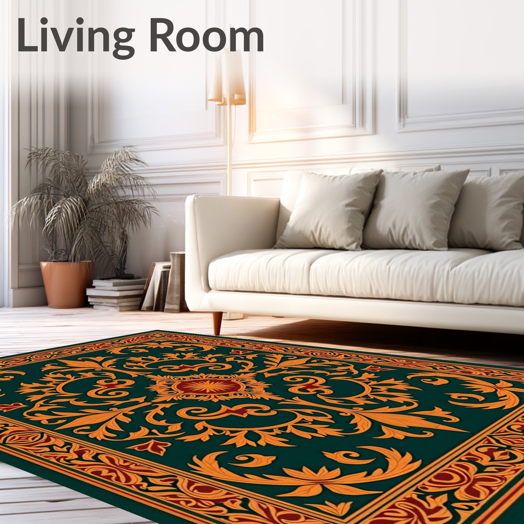 Rich Ornate Floral Scrollwork Rug