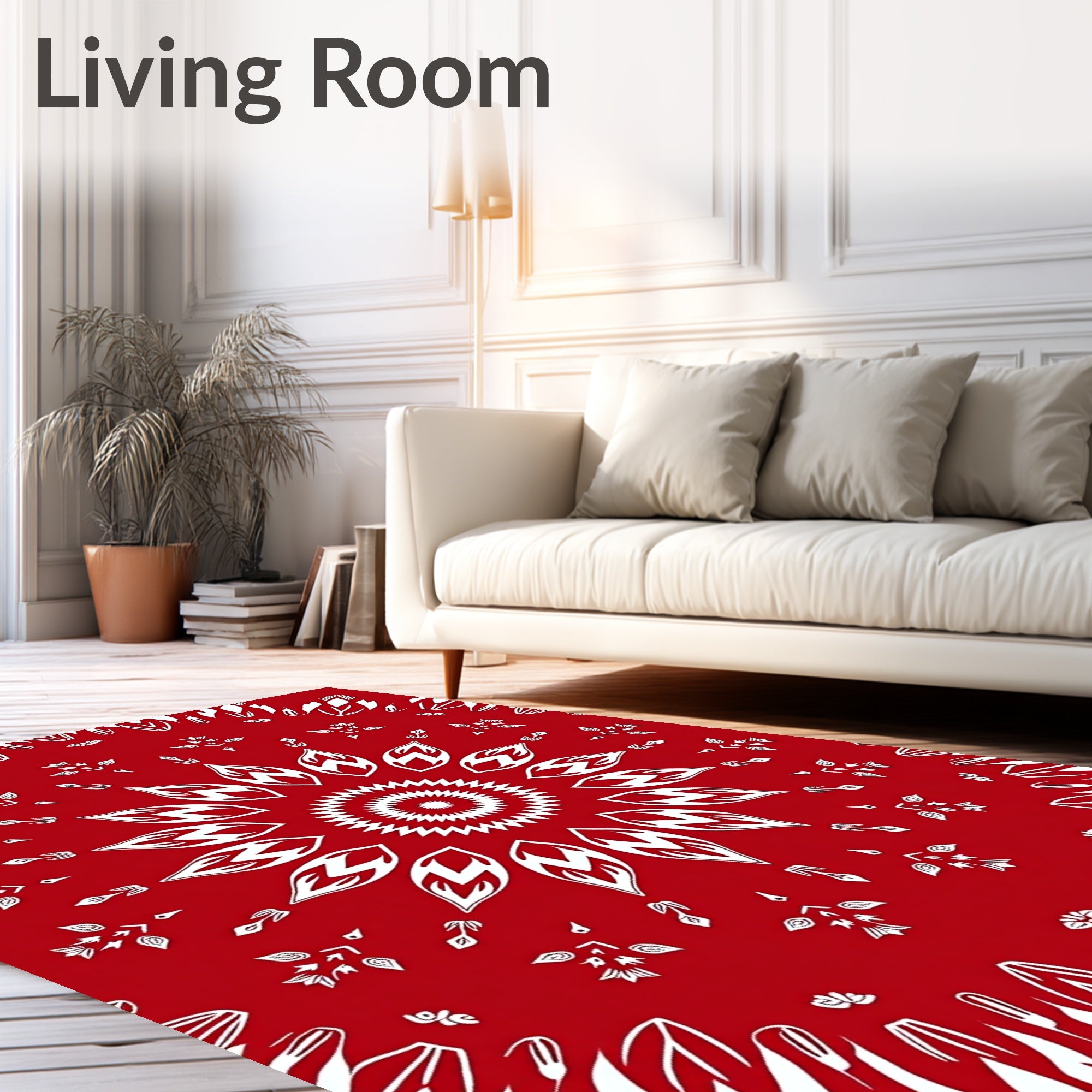 Radiant Floral Mandala Pattern Rug