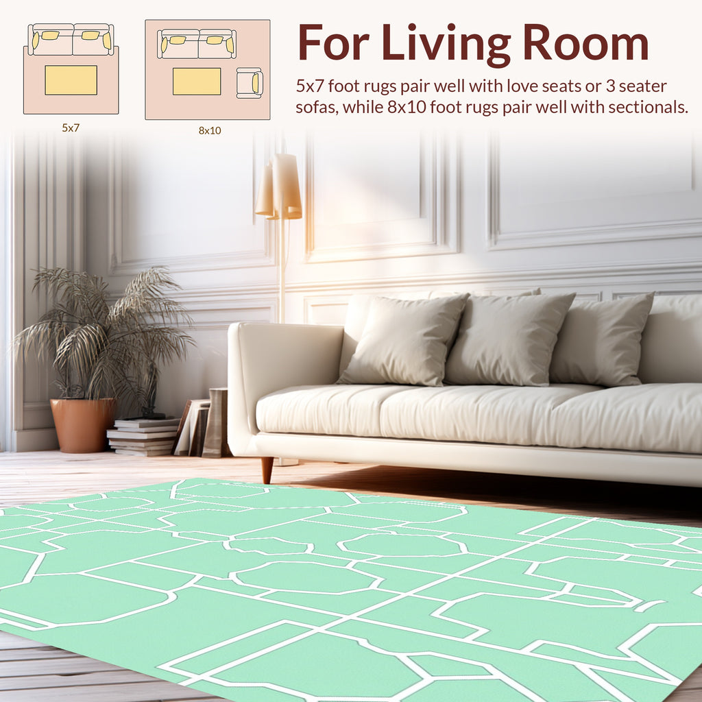 Geometric Garden Lattice Pattern Rug
