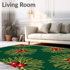 Festive Holly Berry Pattern Design Rug