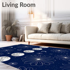 Celestial Moon Flower Garden Design Rug