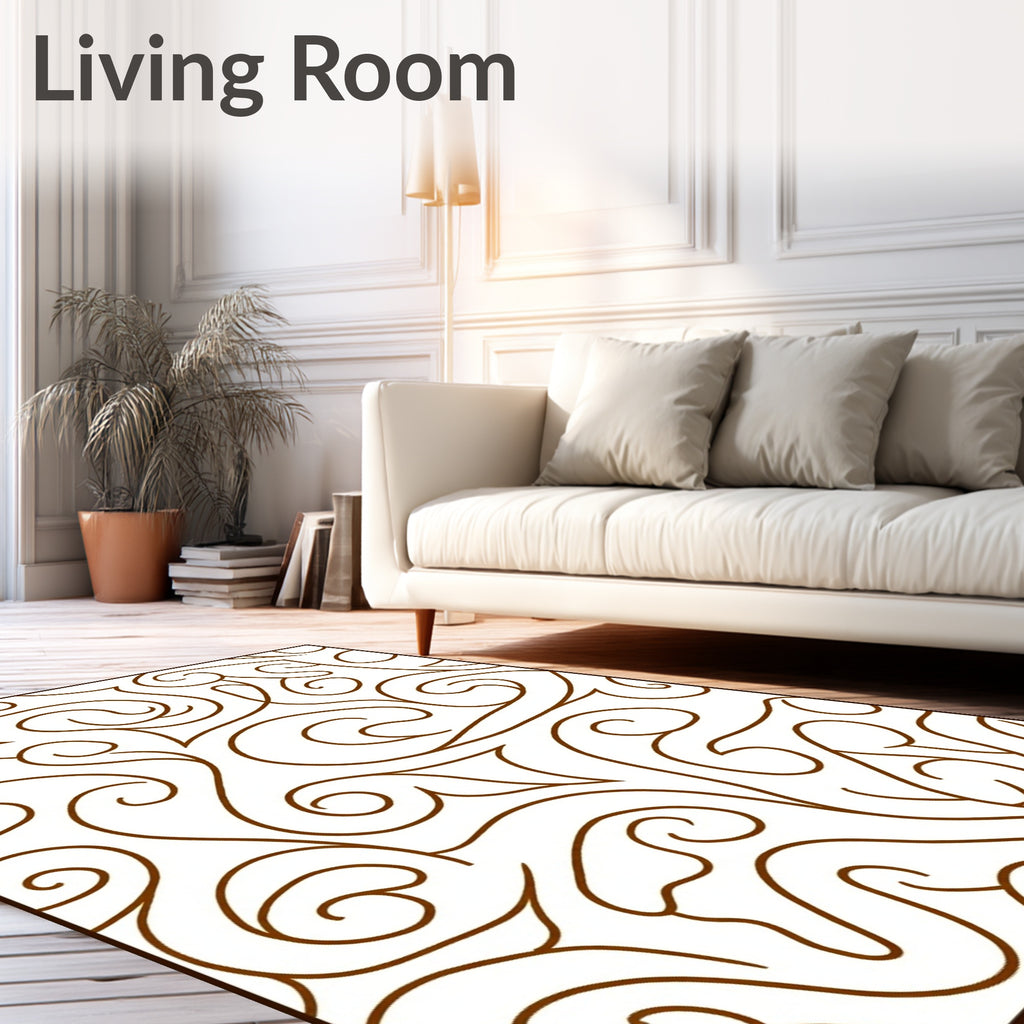 Swirling Vine Autumn Pattern Rug