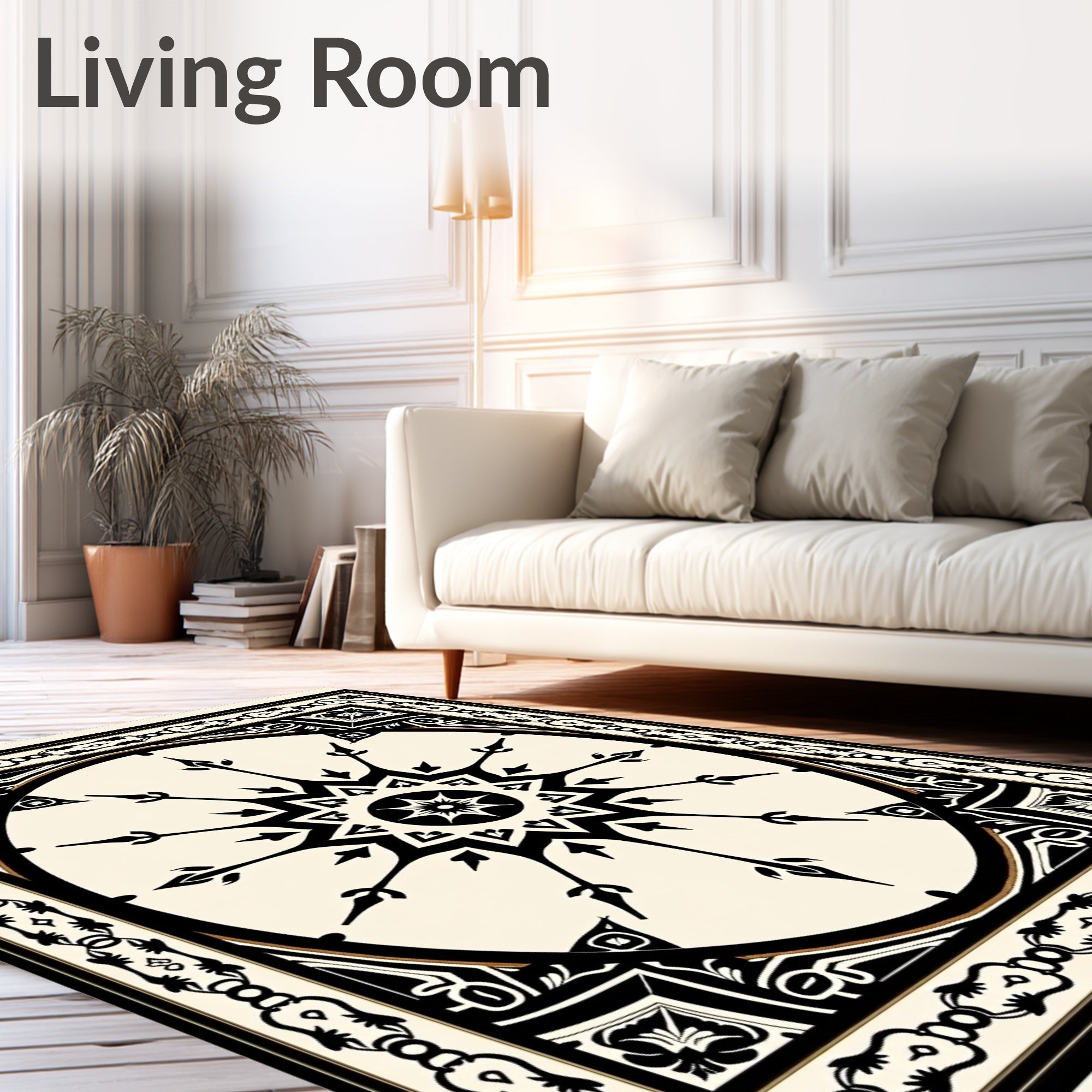 Mandala With Ornate Border Design Rug
