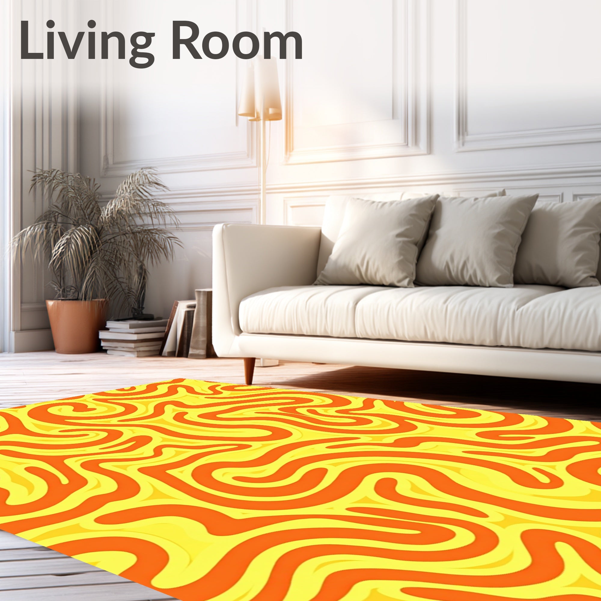 Dynamic Swirls Abstract Rug
