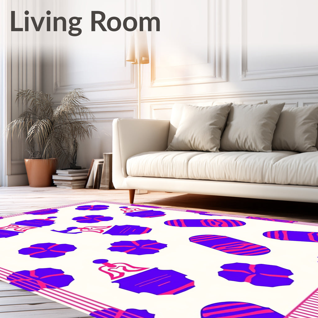 Bold Purple Pink Abstract Pattern Rug