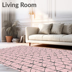 Pink with Stick Figure Art Rug