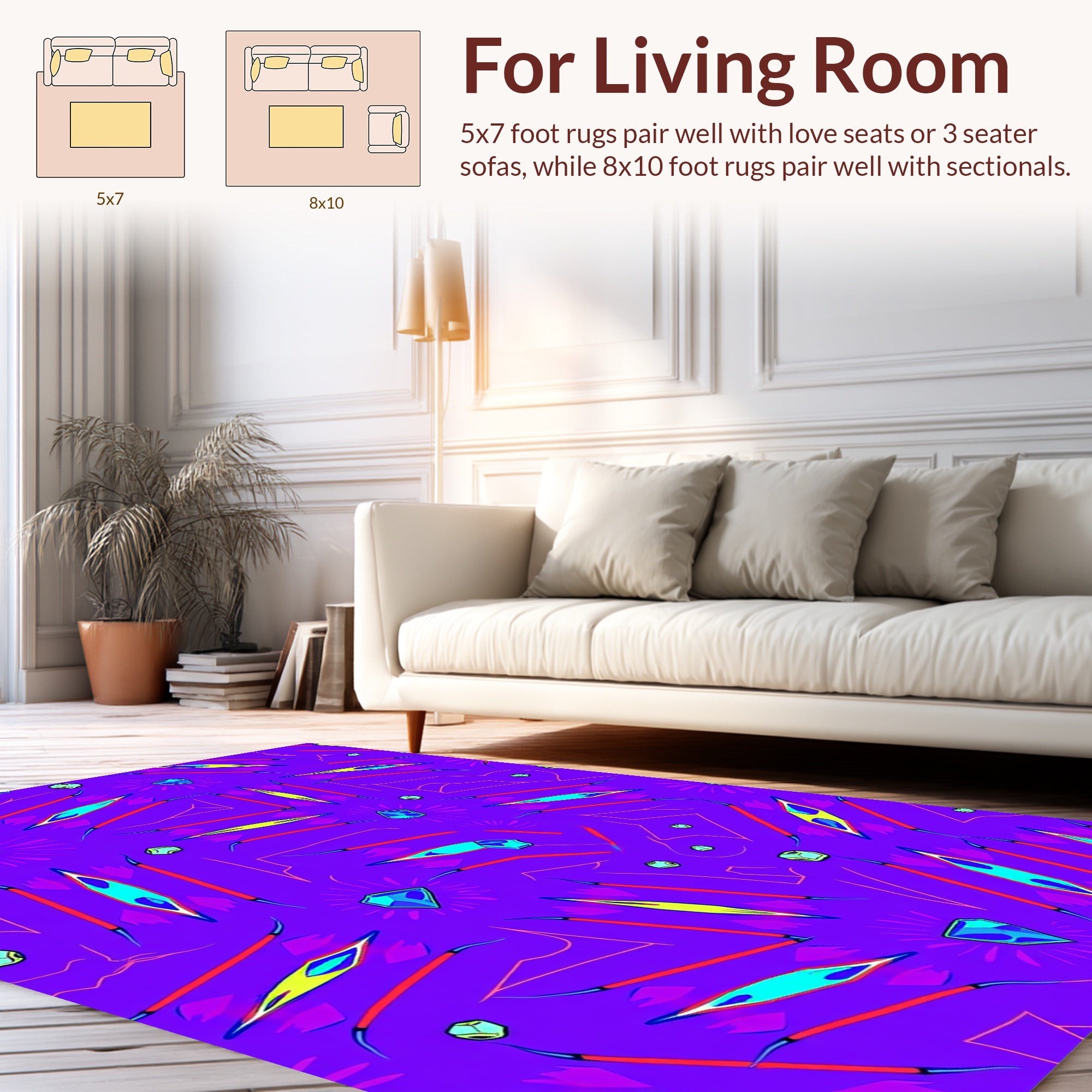 Bold Abstract Geometric Vivid Shapes Rug