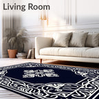 Classic Floral Border Centerpiece Design Rug
