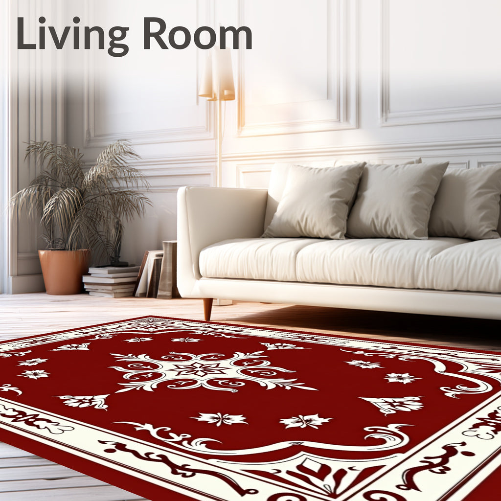 Vintage Floral Border Design Rug