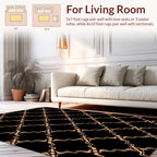 Elegant Interlocking Tan Geometric Design Rug