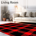 Classic Red Black Buffalo Check Rug