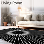 Radiating Sunburst Star Pattern Rug
