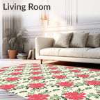 Pink Floral Vines Pattern Rug