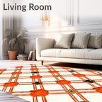 Orange Pumpkin Lattice Pattern Design Rug