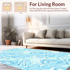 Abstract Swirls Blue Pattern Design Rug