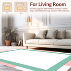 Soft Pink and Teal Checkered Rug