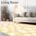 Pale Orange Geometric Honeycomb Design Rug