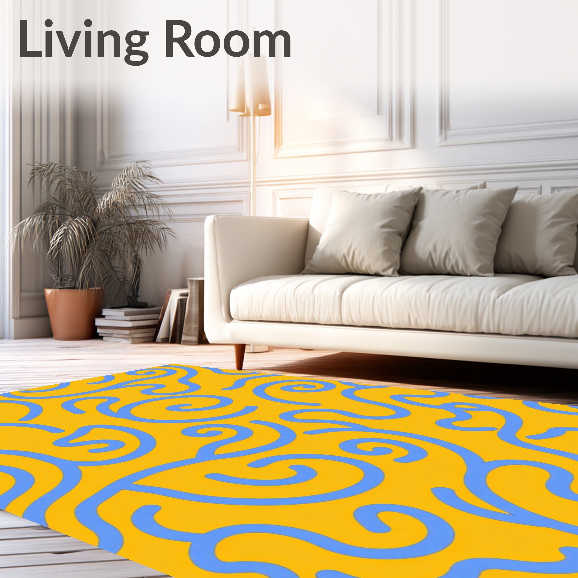 Curvy Swirl Pattern With Bold Lines Rug