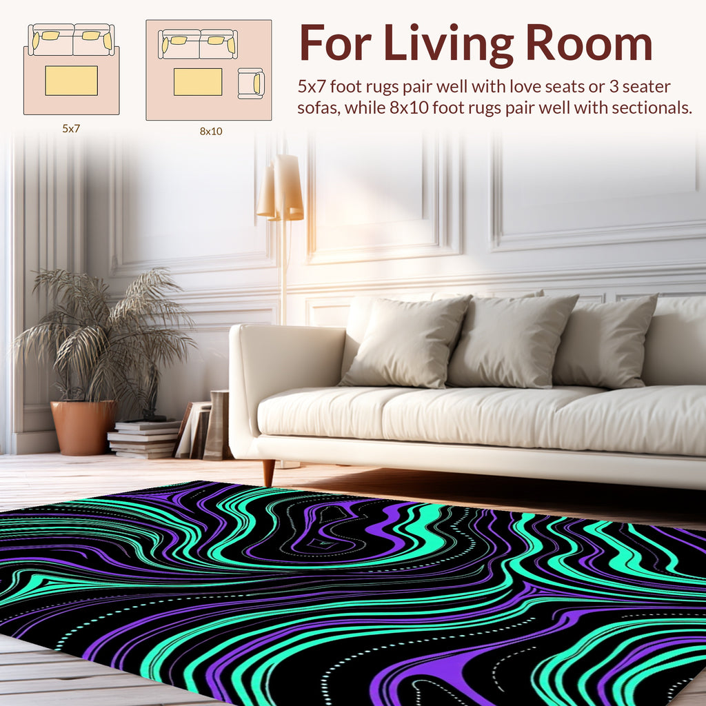 Trippy Swirling Abstract Lines Rug