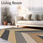 Herringbone Wood Grain Pattern Rug