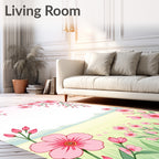 Pink Blossom Meadow Pattern Rug