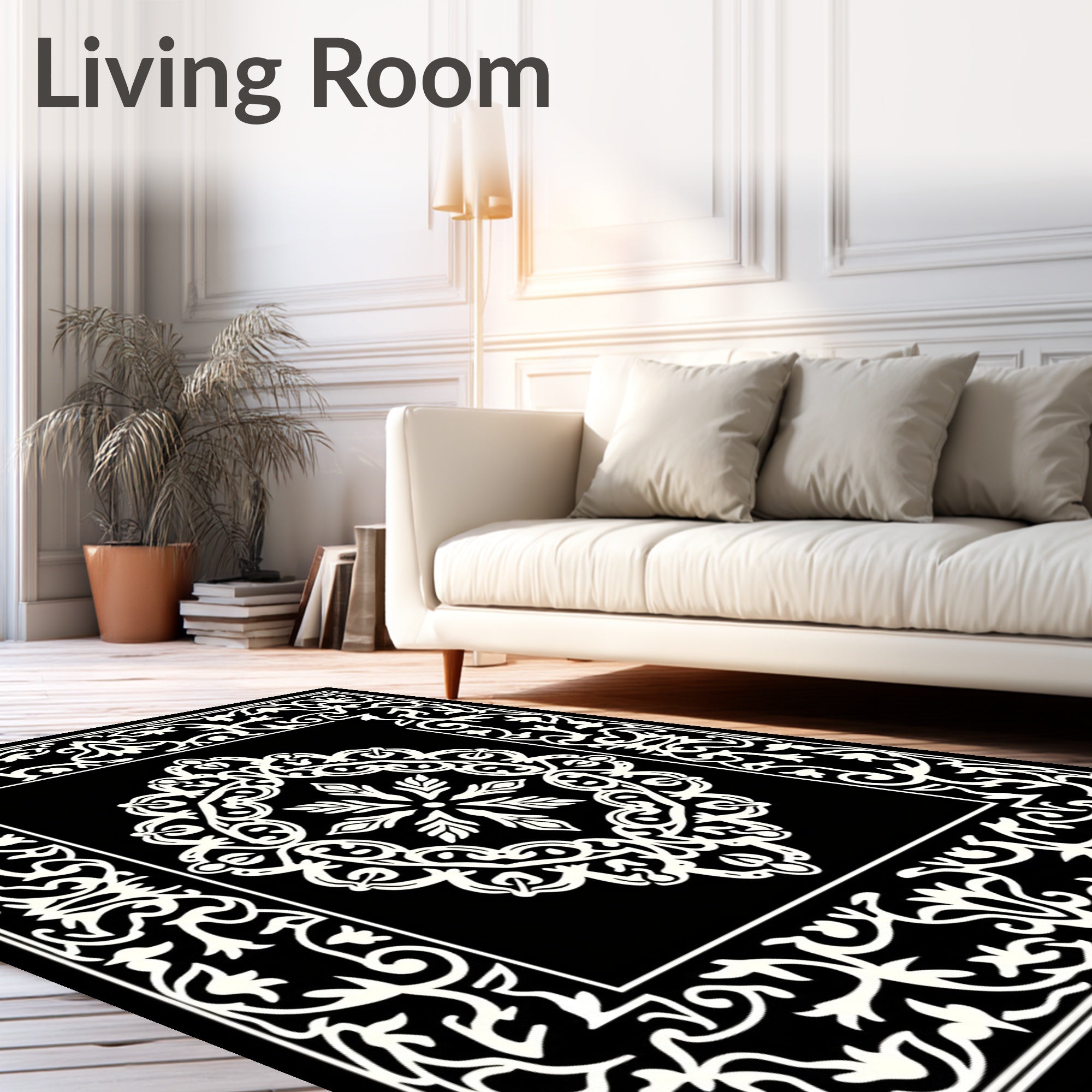 Classic Medallion Floral Border Rug