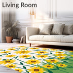 Bright Yellow Sunflowers Pattern Rug