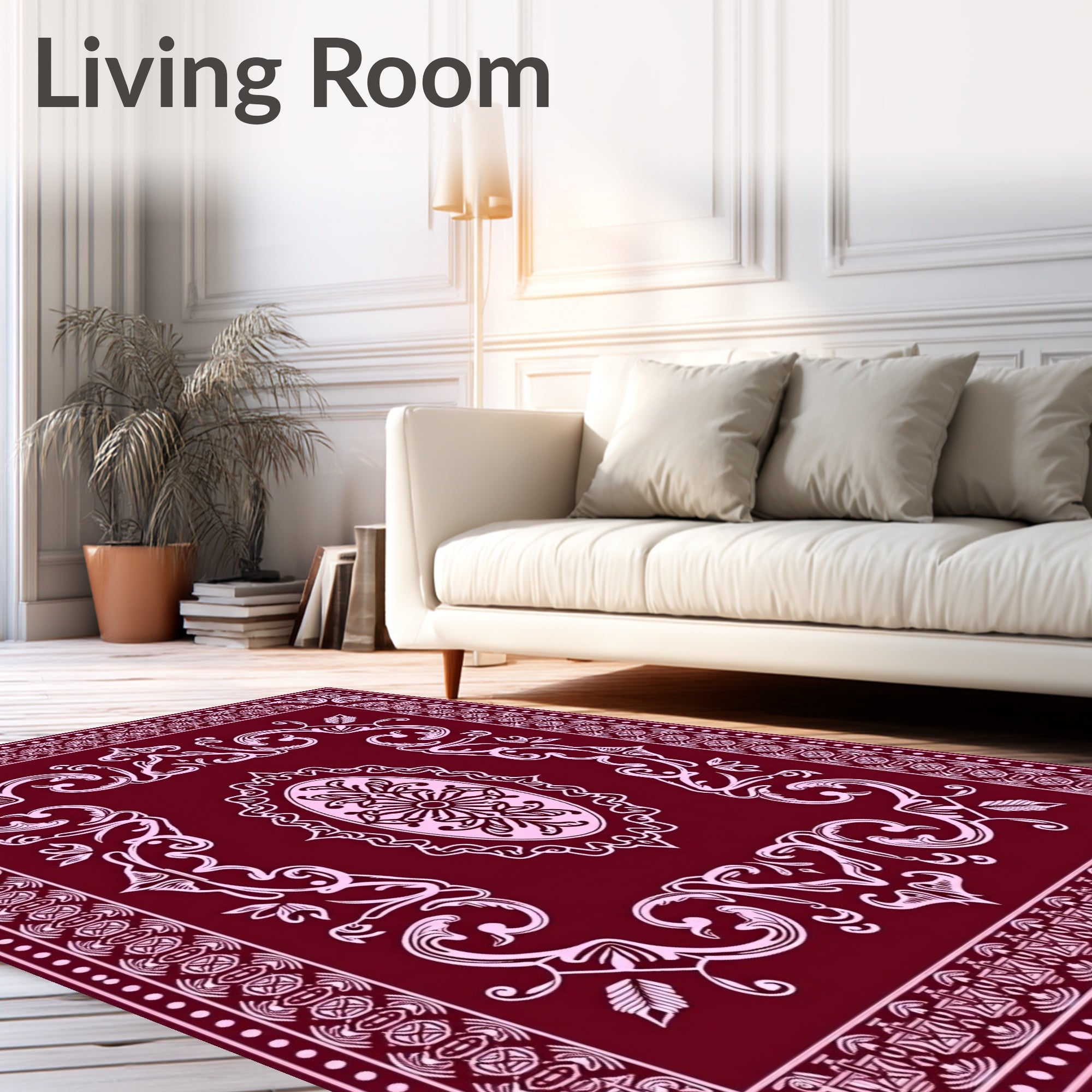 Ornate Floral Oval Regal Rug