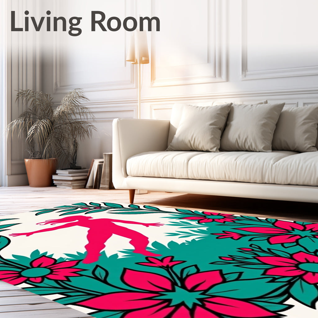 Crimson Figure Floral Garden Design Rug