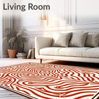 Abstract Red Swirls Face Design Rug