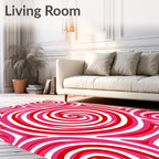 Bold Pink Swirl Contemporary Rug