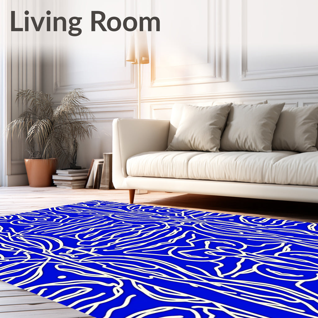 Bold Abstract Linear Organic Pattern Rug