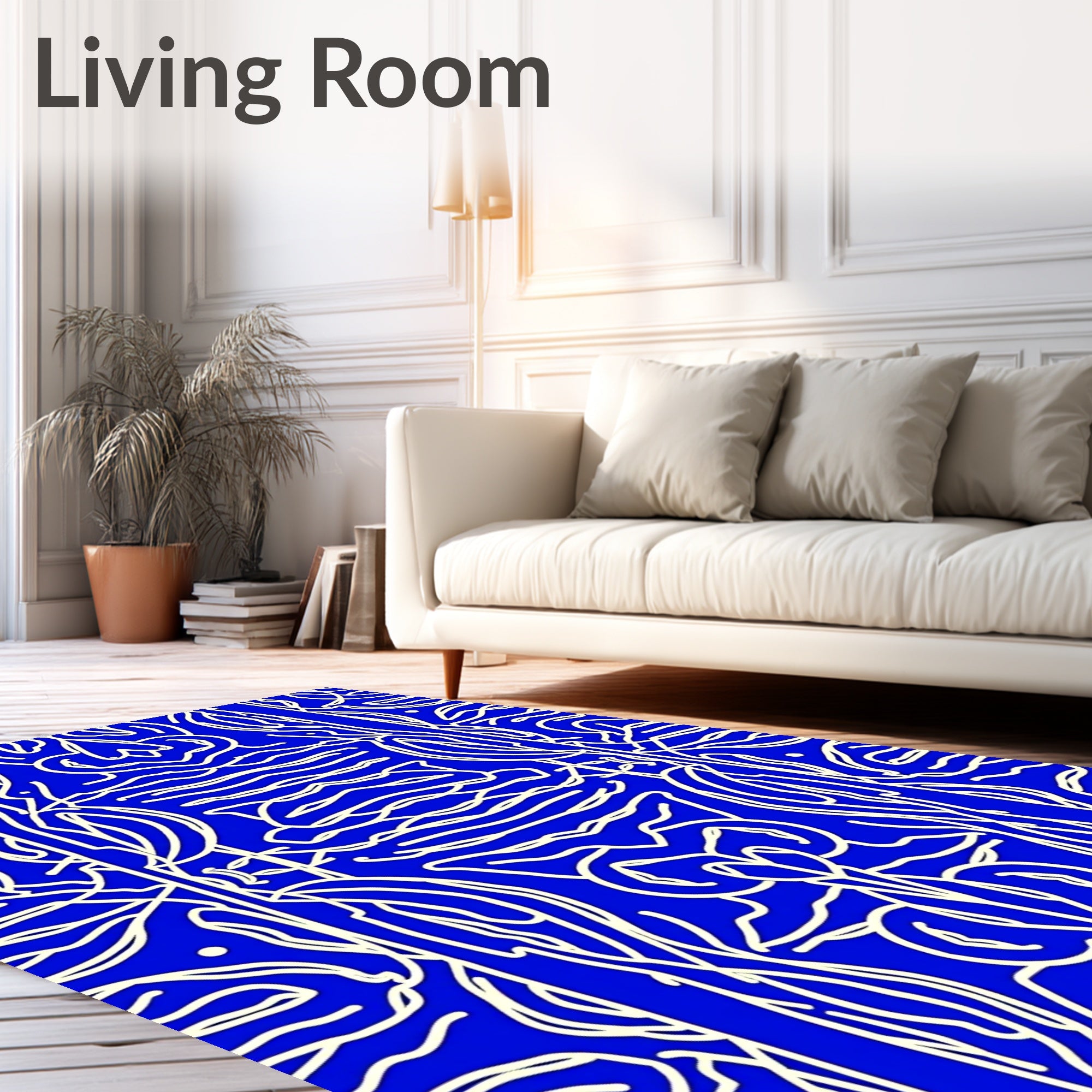 Bold Abstract Linear Organic Pattern Rug