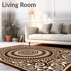 Intricate Mandala Floral Scroll Pattern Rug