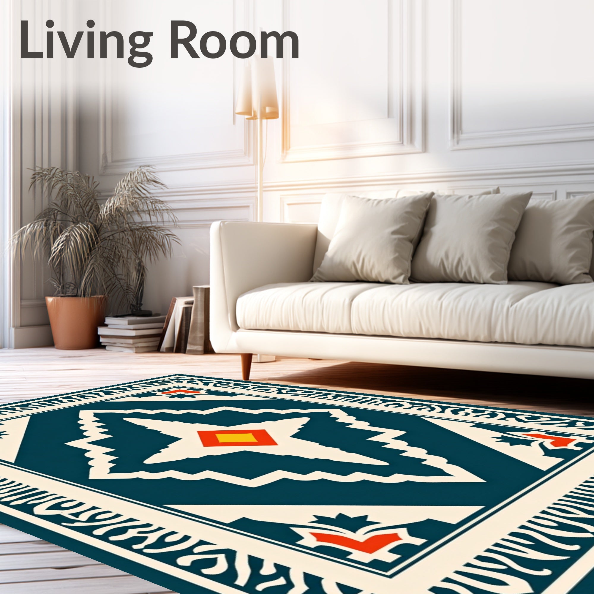 Geometric Medallion Tribal Design Rug