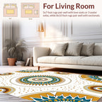 Sunburst Mandala Pattern Pillow Rug
