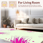 Abstract Pink Brush Stroke Pattern Rug
